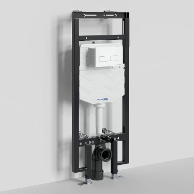 Инсталляция для унитаза WasserKraft Dinkel 58TLT.010.ME.WM03 с белой матовой кнопкой