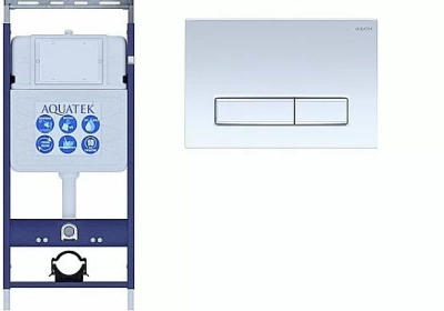 Инсталляция для унитаза Aquatek Easy Fix INS-0000010 с кнопкой KDI-0000021 белая