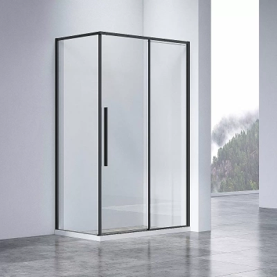 Душевой уголок Vincea SLIM-N VSR-4SN9011CLB 110x90 черный/прозрачный