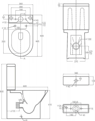 Унитаз напольный Good Door Compact УНИ0004 белый, с крышкой микролифт, с бачком, безободковый