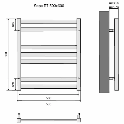 Полотенцесушитель Aquatek Лира П7 50х60 AQ KP0760CH хром
