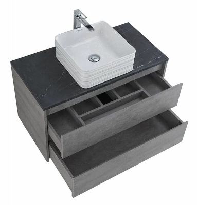 Тумба с раковиной и столешницей BelBagno KRAFT 80 Cemento Grigio