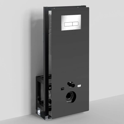 Инсталляция для унитаза WasserKraft Glan 66TLT.010.ME.BL.CH03 с кнопкой хром