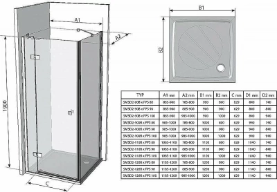 Душевой уголок Ravak Smartline SMSD2 А 120х100
