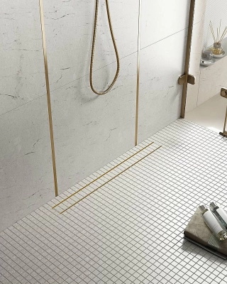 Душевой лоток TIMO Drain System 700 Plate DS230207/17 под плитку, золото матовое