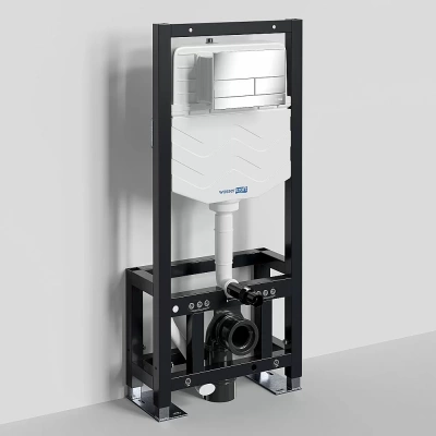 Инсталляция для унитаза WasserKraft Dill 61TLT.010.ME.CH04 с кнопкой хром