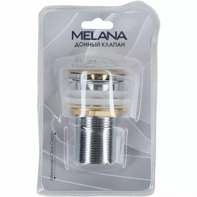 Донный клапан без перелива Melana MLN-330304G в блистере/золото