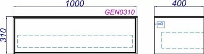 Нижняя тумба Aqwella Genesis 100 GEN0310MG миллениум серый/белый