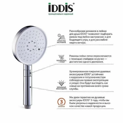 Душевая лейка Iddis Swipe SWI3F00i18