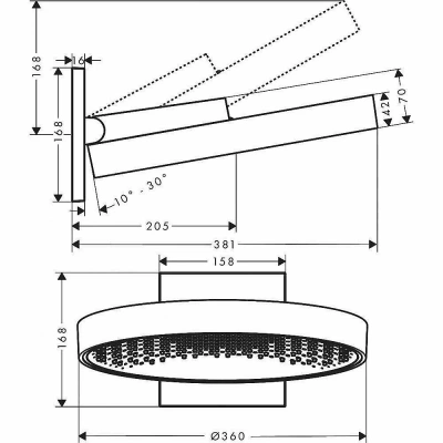 Верхний душ Hansgrohe Rainfinity 360 1jet 26230990
