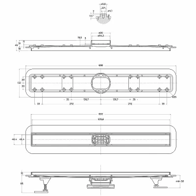 Душевой лоток BelBagno Luce BB-LD-LUCE-70-CR хром матовый