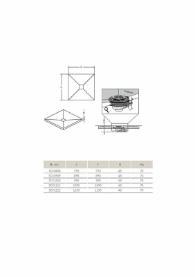 Душевая плита Radaway с компактным трапом 109x109