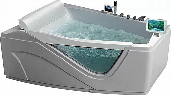 Ванна акриловая Gemy Glass Panel G9056 O 170х130 белая с гидромассажем