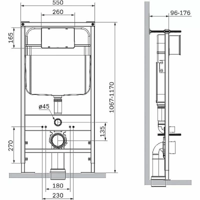 Унитаз подвесной SantiLine SL-5009 + SL-01 безободковый, с инсталляцией, с крышкой микролифт и кнопкой хром