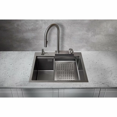 Мойка кухонная Milacio Denia 57 Steel MC.77409 вороненая сталь