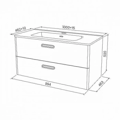 Тумба с раковиной IDDIS Brick BRI10W1i95K 100 белая