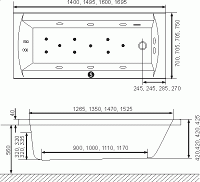 Ванна акриловая Excellent Aquaria WAEX.AQU15WH 150x70 белая