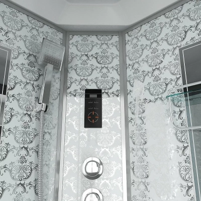 Душевая кабина Niagara Luxe 7710W 100х100 профиль серебро/стекло прозрачное