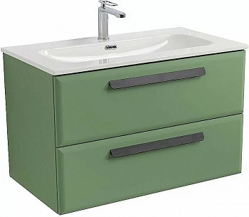 Тумба с раковиной Cezares Eco 80 ECO-CER-N-800-2C-SO-PS-P фисташковый софт