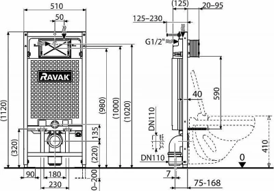 Инсталляция для унитаза Ravak X01703