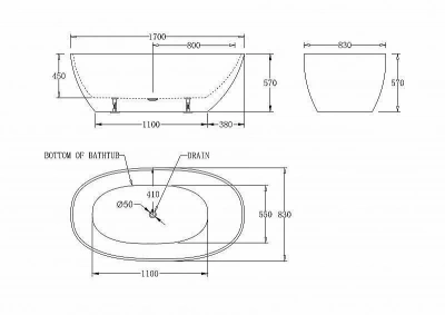 Ванна акриловая BelBagno BB80 17083 белая