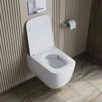 Унитаз подвесной BelBagno LUCE-TOR BB076CH-TOR/SC белый, с крышкой микролифт, безободковый, слив-торнадо