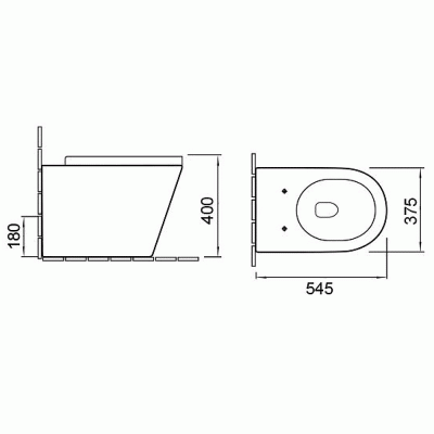 Унитаз приставной SantiLine SL-5020MB безободковый, с крышкой микролифт, черный матовый