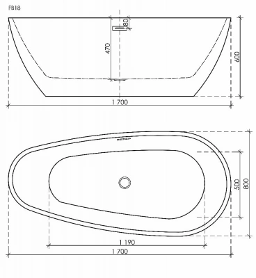 Акриловая ванна Sancos Avocado 170x80 FB18 белая