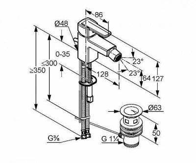 Смеситель для биде Kludi Q-beo 502160565