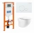 Унитаз подвесной BelBagno ONDA BB066CHR безободковый, с крышкой микролифт, с инсталляцией и белой кнопкой