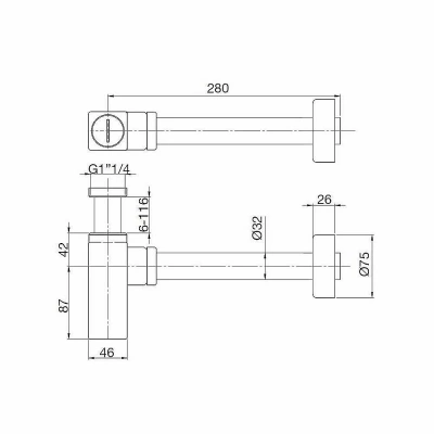 Сифон для раковины Webert AC0404794 золото матовое