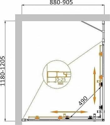 Душевой уголок Cezares MOLVENO AH-21 прозрачный 120x90