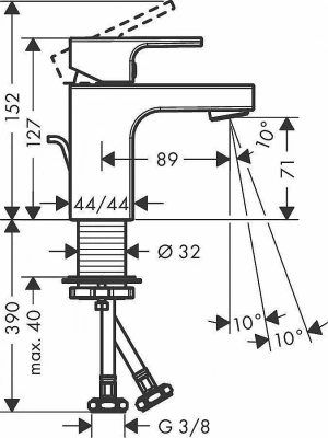 Смеситель для раковины Hansgrohe Vernis Shape 70 71566000