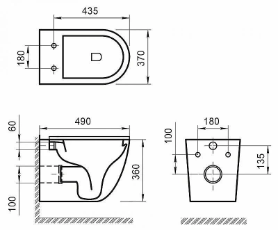 Унитаз подвесной BelBagno Sfera BB046CHR безободковый, с крышкой микролифт, с инсталляцией и кнопкой хром