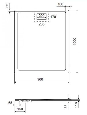 Душевой поддон Excellent Lavano 100x90