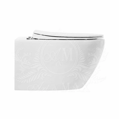 Унитаз подвесной Art&Max Elegant AM9316CHR/SC белый, с сиденьем микролифт, безободковый