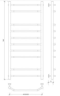 Полотенцесушитель водяной Secado Агата 2 120x40 хром