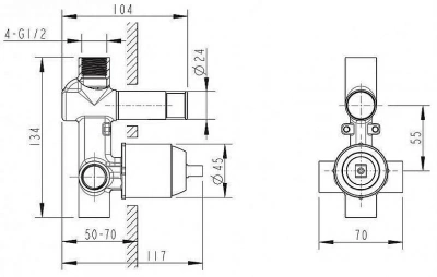 Скрытая часть 2-ФУНКЦ Bravat GINA D9100CP-ENG