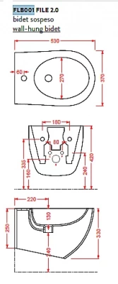 Биде подвесное ARTCERAM FILE 2.0 FLB001 14 00 rosso corallo оранжевое