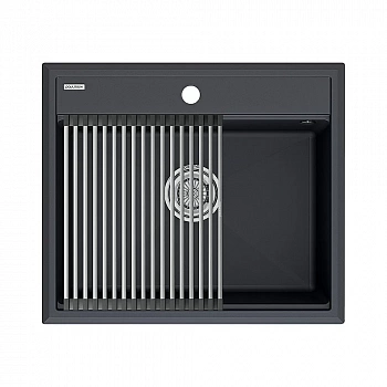 Кухонная мойка Paulmark STEPIA 60 + ролл-мат STEP PM115951-AN+R375-BS антрацит