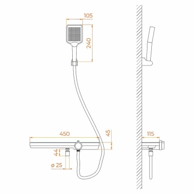 Смеситель для душа RGW Shower Panels SP-40Gr