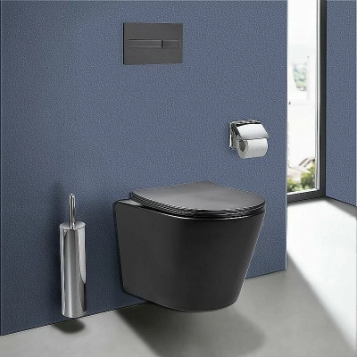 Унитаз Vincea Piatti VT1-11SMB безободковый, с крышкой микролифт, черный матовый