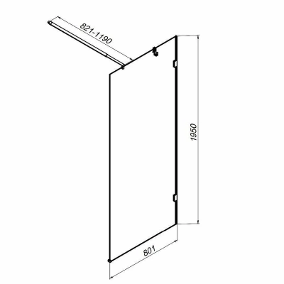 Душевое ограждение AM.PM X-Joy W94WI 80 W94WI-80-F1-BTE стекло прозрачное/профиль черный