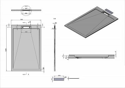 Душевой поддон Vincea VST-4SRL9014A 140x90 антрацит