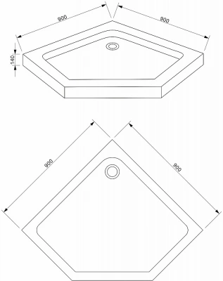 Душевой поддон Bravat TYPE-R1 P39 90х90