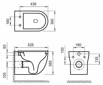 Унитаз подвесной BelBagno ONDA BB066CHR безободковый, с крышкой микролифт, с инсталляцией и белой кнопкой