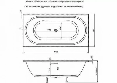 Акриловая ванна Aquanet Ideal 180x90