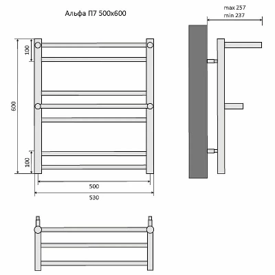 Полотенцесушитель Aquatek Альфа П7 50х60 AQ RRP0760CH хром