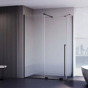 Душевой уголок Veconi Premium Trento PTC50-SP-100100-B-01-C4 100х100 стекло прозрачное/профиль черный матовый