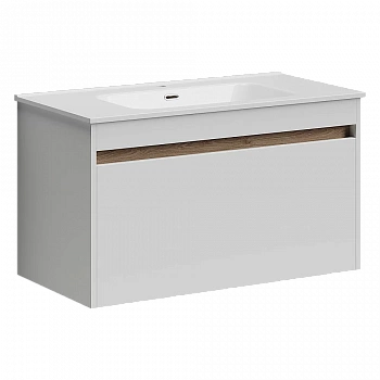 Тумба с раковиной Sancos Smart SM90W белый глянец